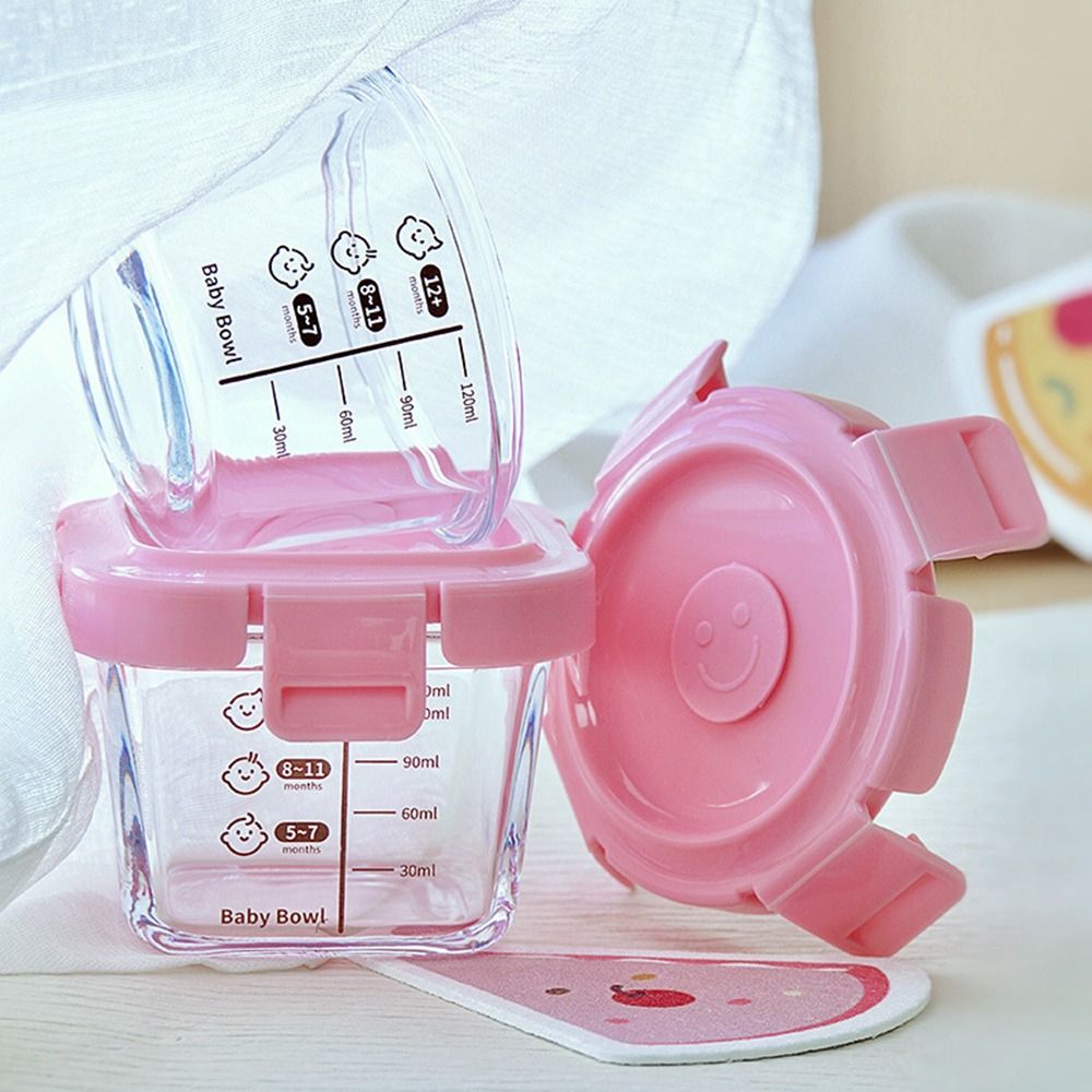 Baby Food Zone - กล่องเก็บอาหารทำจากแก้วขนาด170มล. เหยือกที่เก็บอาหารสำหรับเด็กแช่แข็งไมโครเวฟปลอดภัยอาหารของเด็กทารก sloki kaca เด็กเล็ก