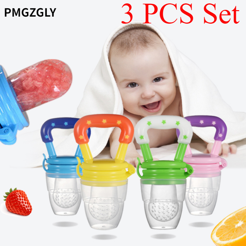 Baby Food For 6 Months - ชุดของเล่นกัดแทะผลไม้และผักสำหรับเด็ก 3 ชิ้น ผลิตจากซิลิโคน ใช้เป็นอุปกรณ์ป้อนอาหารเด็ก ของขวัญคริสต์มาส