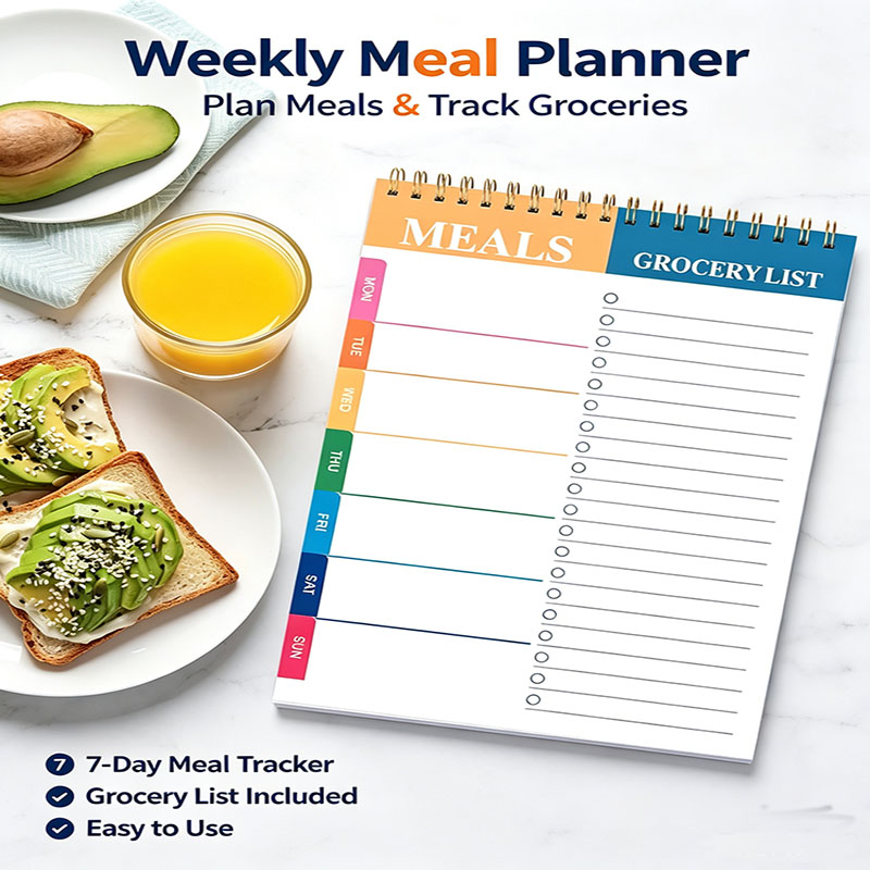 Baby Food List - สมุดบันทึกวางแผนอาหารรายสัปดาห์ ขนาด 5.6x8.5 นิ้ว, 50 หน้า