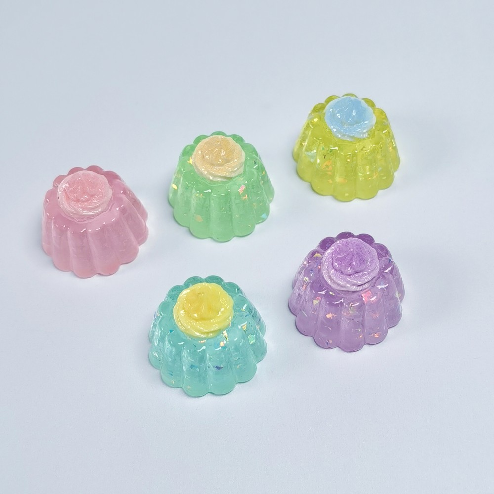 Baby Food Jelly - เค้กเยลลี่ครีมประดับเลื่อมขนาดจิ๋ว ของตกแต่งเรซิ่น DIY อุปกรณ์ตกแต่งอาหาร ของตกแต่งบ้านตุ๊กตา ของตกแต่งสวน