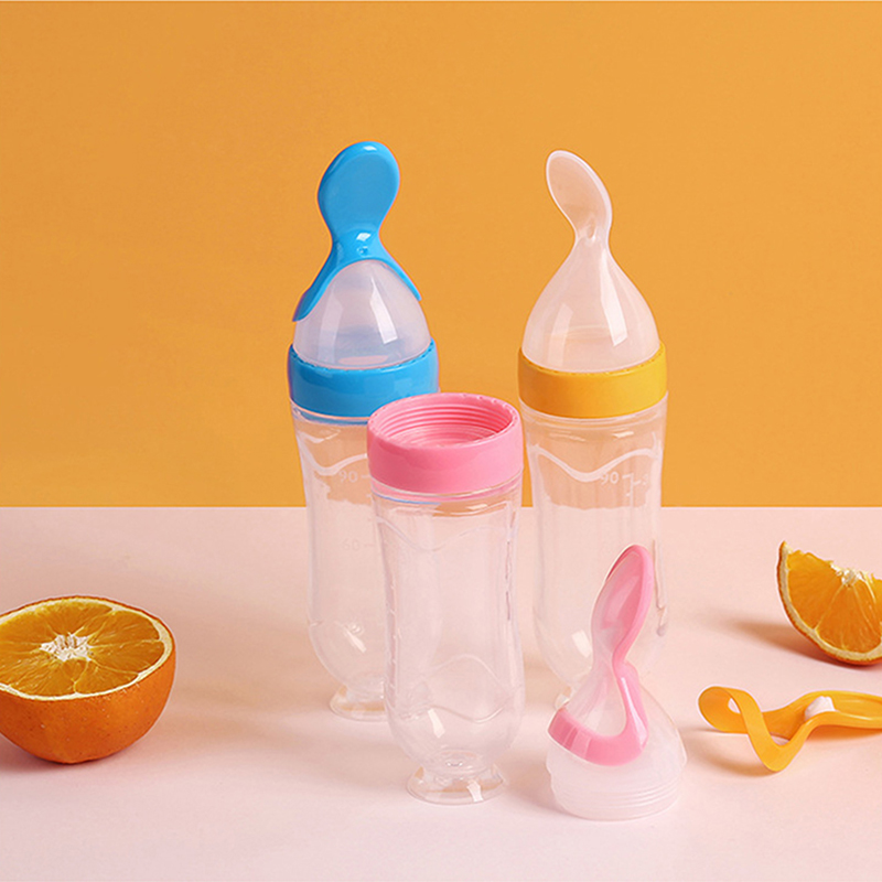 Baby Food Zone - บีบขวดนมซิลิโคนทารกแรกเกิดการฝึกอบรมข้าวธัญพืชอาหารช้อนอาหารเสริม Feeder ปลอดภัยที่มีประโยชน์บนโต๊ะอาหารสําหรับเด็ก