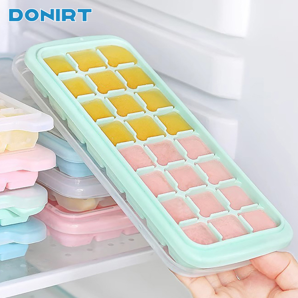 Baby Food Jelly - ถาดทำน้ำแข็งซิลิโคน 24 ช่อง พร้อมฝาปิด สำหรับทำเยลลี่ แม่พิมพ์น้ำแข็ง