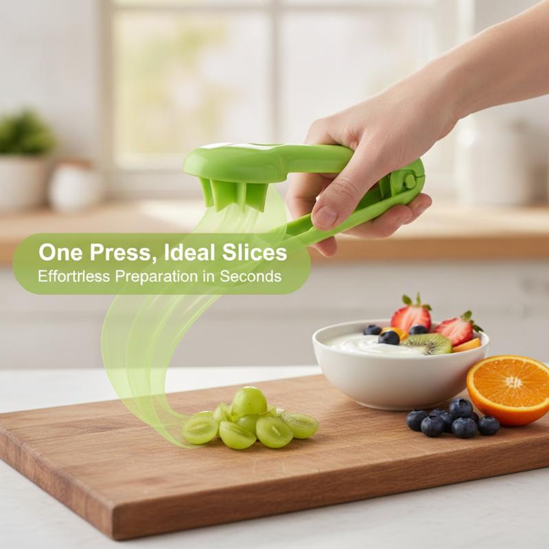 Baby Food With Iron - ที่ตัดองุ่นแบบใหม่ 1 ชิ้น ใบมีดเกรดอาหาร ใช้งานง่าย จับถนัดมือ