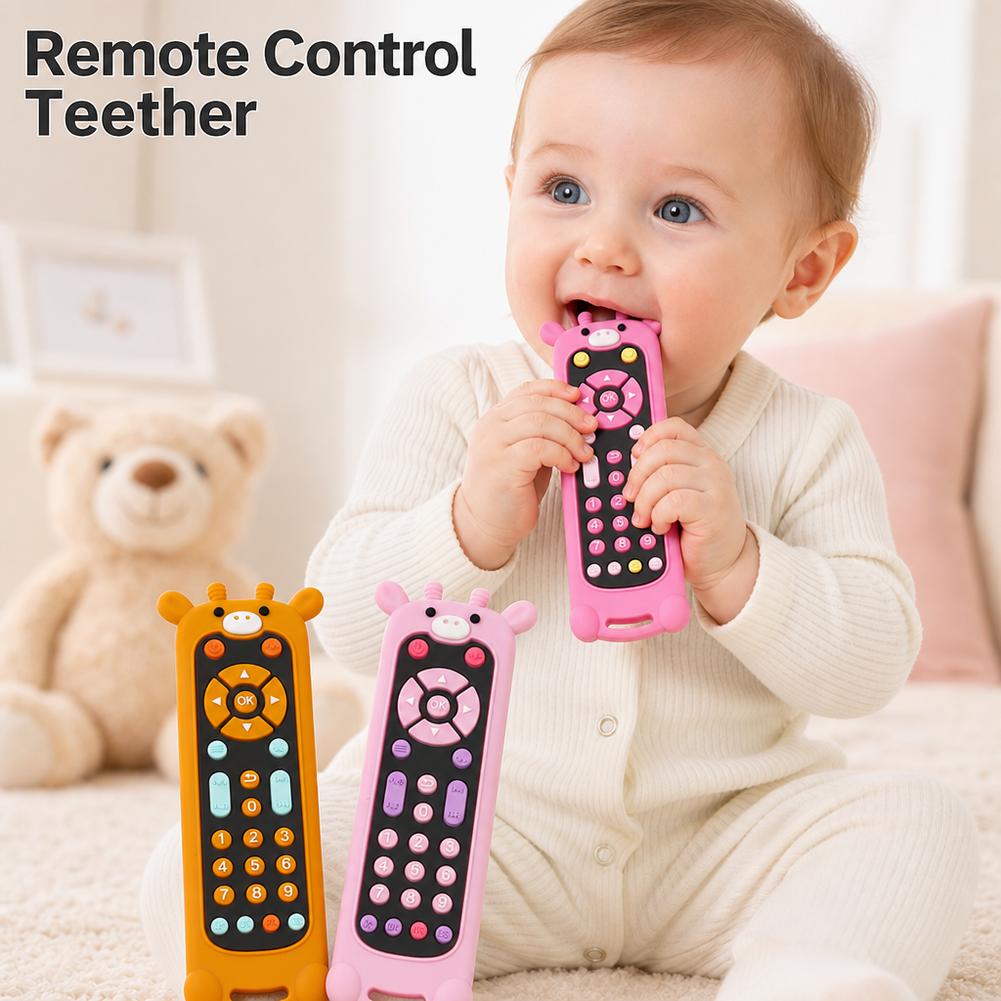 ของเล่นยางกัดซิลิโคนรูปทรงรีโม - Baby Food For 6 Months บทวิจารณ์และราคา